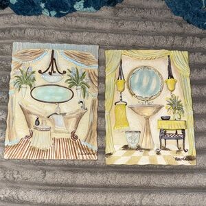 vintage Kate Millen McRostie 3D resin wall plaques